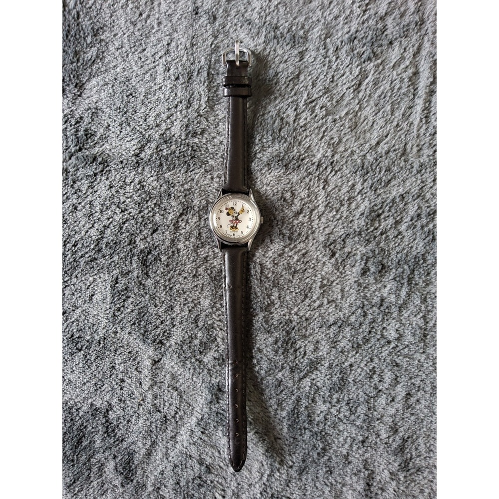 Lorus Disney V515-6080 Genuine Leather Quartz Analog Women's Watch Needs Battery